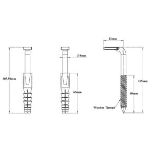 L Shape Rack Bolt (Geyser)