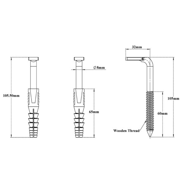 L Shape Rack Bolt (Geyser)