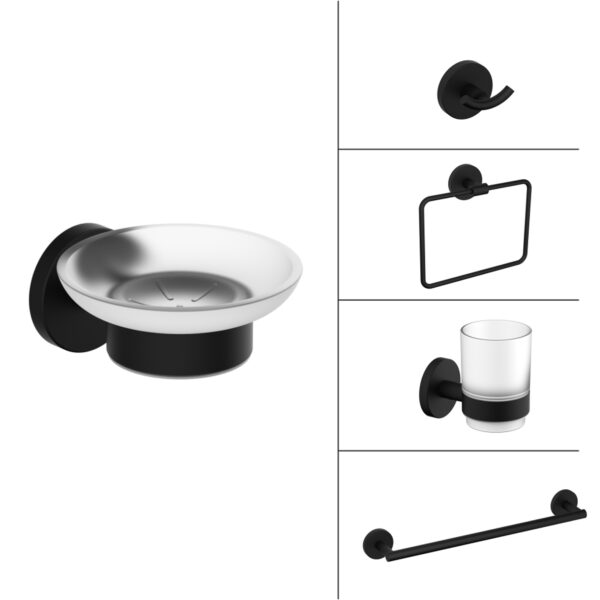 H2O Bath Accessories - Black Finish