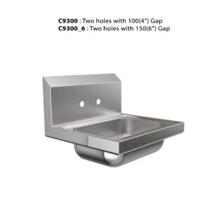 Wall Mount Commercial Kitchen Sink  Single/ Double  Hole