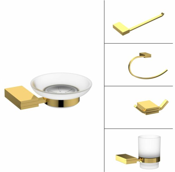 Rectangular Bath Accessories-French Gold Finish