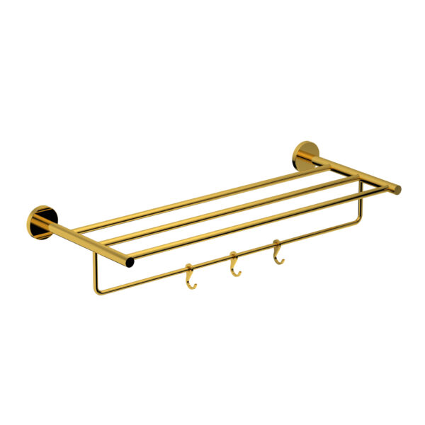 Towel Rack with Lower Rail & Hooks-H2O