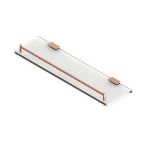 Glass Shelf with Rail-Rectangular (Wall Brackets)