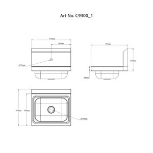 Wall Mount Commercial Kitchen Sink  Single/ Double  Hole